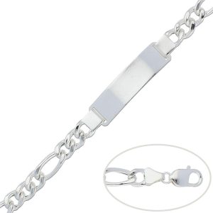 pulsera 3x1 con placa plata 8.50mm