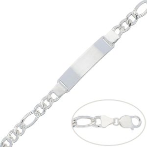 pulsera 3x1 con placa plata 8mm
