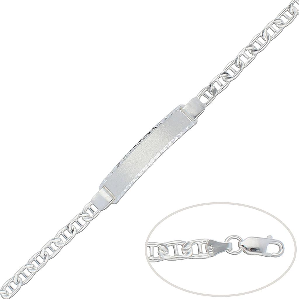 Esclava de Plata. Eslabón ancla plata de 5mm pulsera ancla plata con placa 5mm