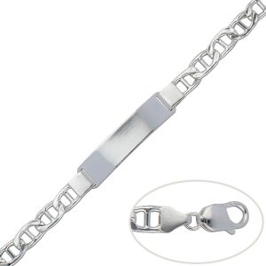pulsera ancla plata con placa 8mm