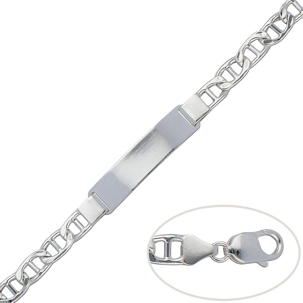 Esclava de Plata. Eslabón 8mm pulsera ancla plata con placa 8mm