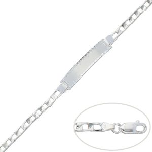 pulsera con placa plata 4mm