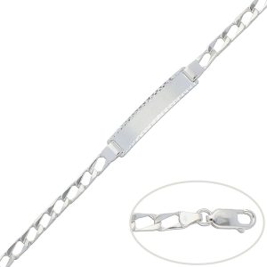 pulsera con placa plata 5mm