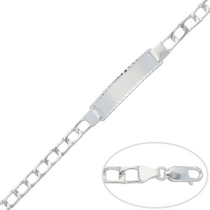 pulsera con placa plata 6mm