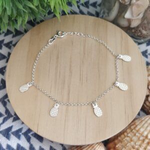 pulsera de plata con charms piña pulsera de plata con charms piña