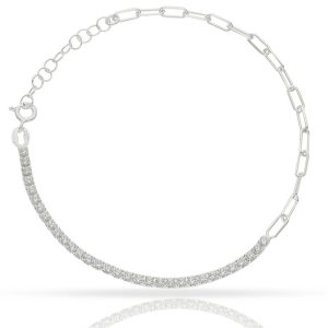 pulsera plata 925 circonitas + eslavboles