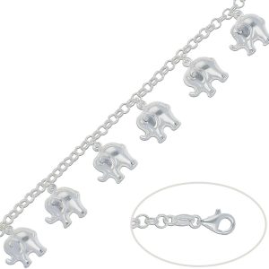 pulsera plata 925 elefantes