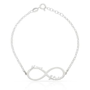 pulsera plata 925 infinito + nombres