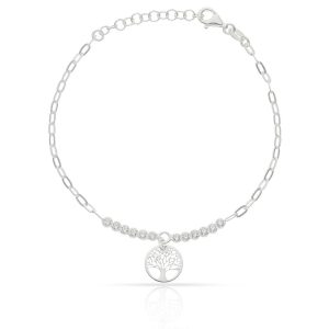 pulsera plata arbol de la vida circonitas