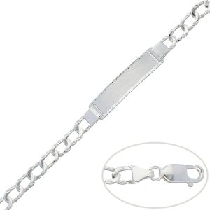 pulsera plata con placa 6.50mm
