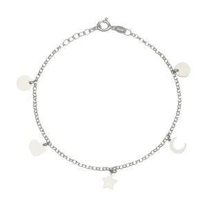 pulsera plata mini charms mix