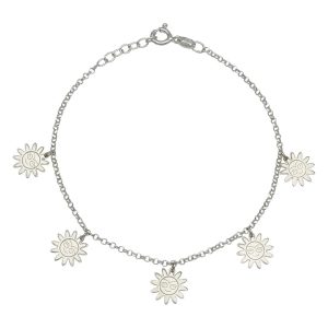 pulsera plata mini charms sol