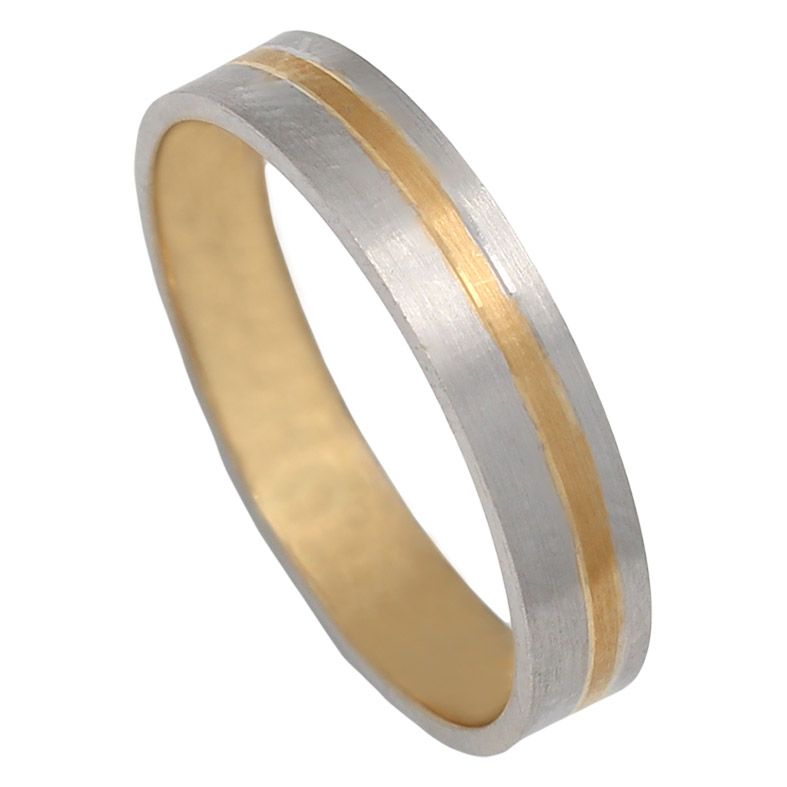 Alianza bicolor oro 18Kl brillo. 4mm Alianza bicolor oro 18Kl brillo. 4mm