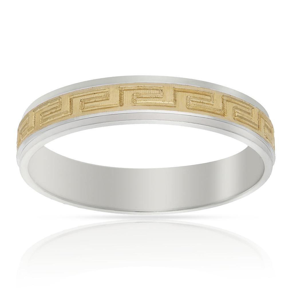Alianza bicolor oro 18Kl greca. 4mm Alianza bicolor oro 18Kl greca. 4mm