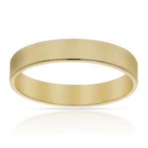 Alianza lisa oro 18Kl canto diamantado. 4mm