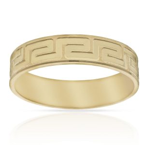 Alianza oro 18Kl greca tallada. 5mm