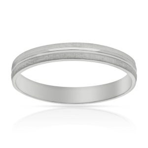 Alianza oro blanco 18Kl hendidura central. 3mm