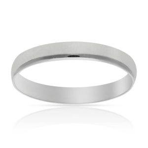 Alianza oro blanco 18Kl lisa media caña. 3mm