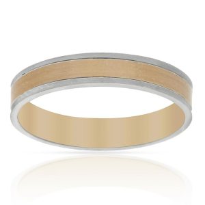 Alianza oro blanco y rosa 18KL. 4mm