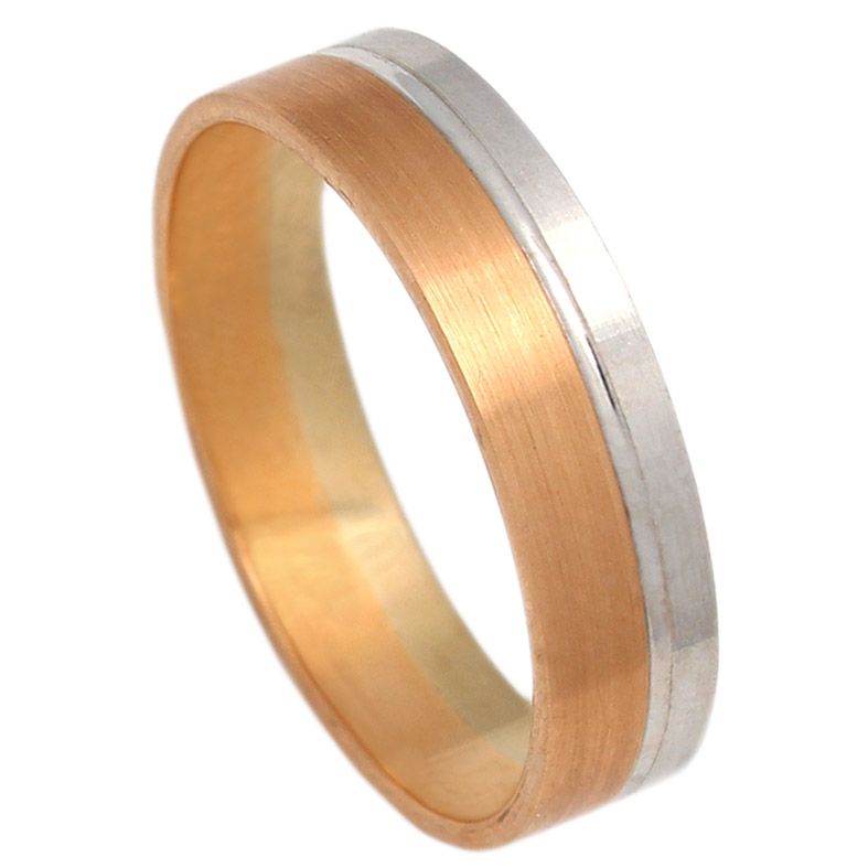 Alianza oro blanco y rosa 18Kl. 5mm Alianza oro blanco y rosa 18Kl. 5mm