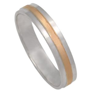 Alianza oro rosa y blanco 18KL. 4mm