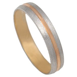 Alianza oro rosa y blanco 18KL. 4mm