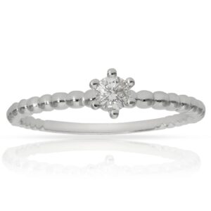 Anillo comprimiso oro blanco 18Kl diamante 5.20mm