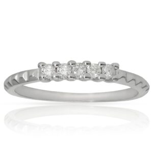 Anillo compromiso oro blanco 18Kl 5 diamantes