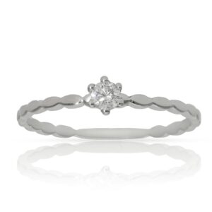 Anillo compromiso oro blanco 18Kl - Selene