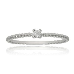 Anillo compromiso oro blanco 18Kl diamante