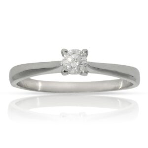 Anillo compromiso oro blanco 18Kl diamante