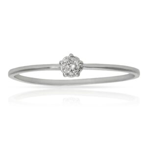 Anillo compromiso oro blanco 18Kl diamante