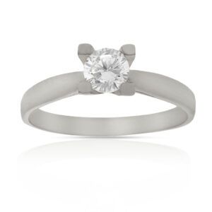 Anillo compromiso oro blanco 18Kl diamante - Caos