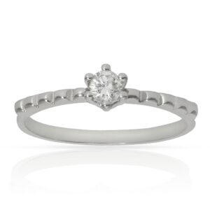 Anillo compromiso oro blanco 18Kl diamante - Helios