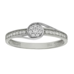 Anillo compromiso oro blanco 18kl 24 diamantes - Pan