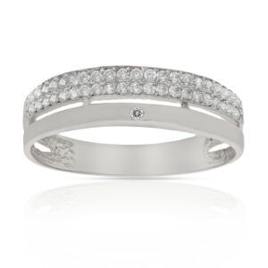 Anillo compromiso oro blanco 18kl 49 diamantes - Eros