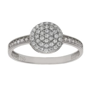 Anillo compromiso oro blanco 18kl 49 diamantes - Tártaro
