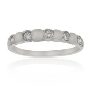 Anillo compromiso oro blanco 18kl 5 diamantes - Noto