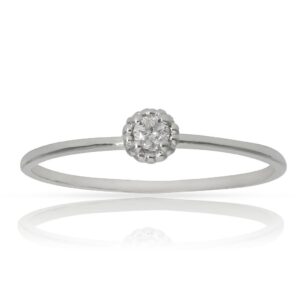 Anillo compromiso oro blanco 18kl - Dionisio