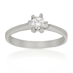 Anillo compromiso oro blanco 18kl diamante - Proteo