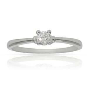Anillo compromiso oro blanco 18kl diamante