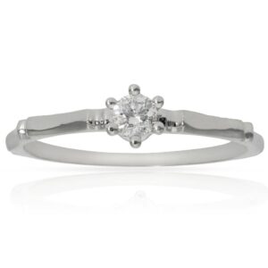 Anillo compromiso oro blanco 18Kl diamante