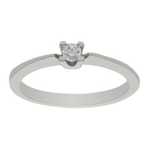 Anillo compromiso oro blanco 18kl diamante - Aquiles