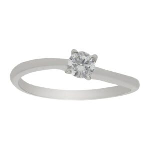 Anillo compromiso oro blanco 18kl diamante - Atlas