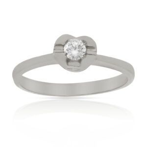 Anillo compromiso oro blanco 18kl diamante - Boreas