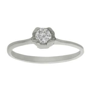 Anillo compromiso oro blanco 18kl diamante - Eolo
