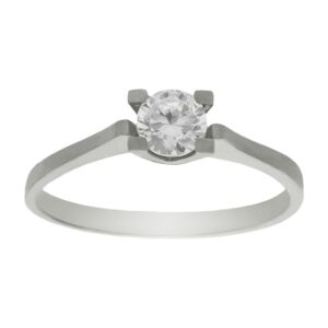 Anillo compromiso oro blanco 18kl diamante - Glauco