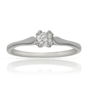 Anillo compromiso oro blanco 18kl diamante - Hades