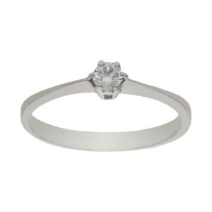 Anillo compromiso oro blanco 18kl diamante - Hiperión