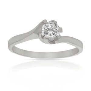 Anillo compromiso oro blanco 18kl diamante - Nereo